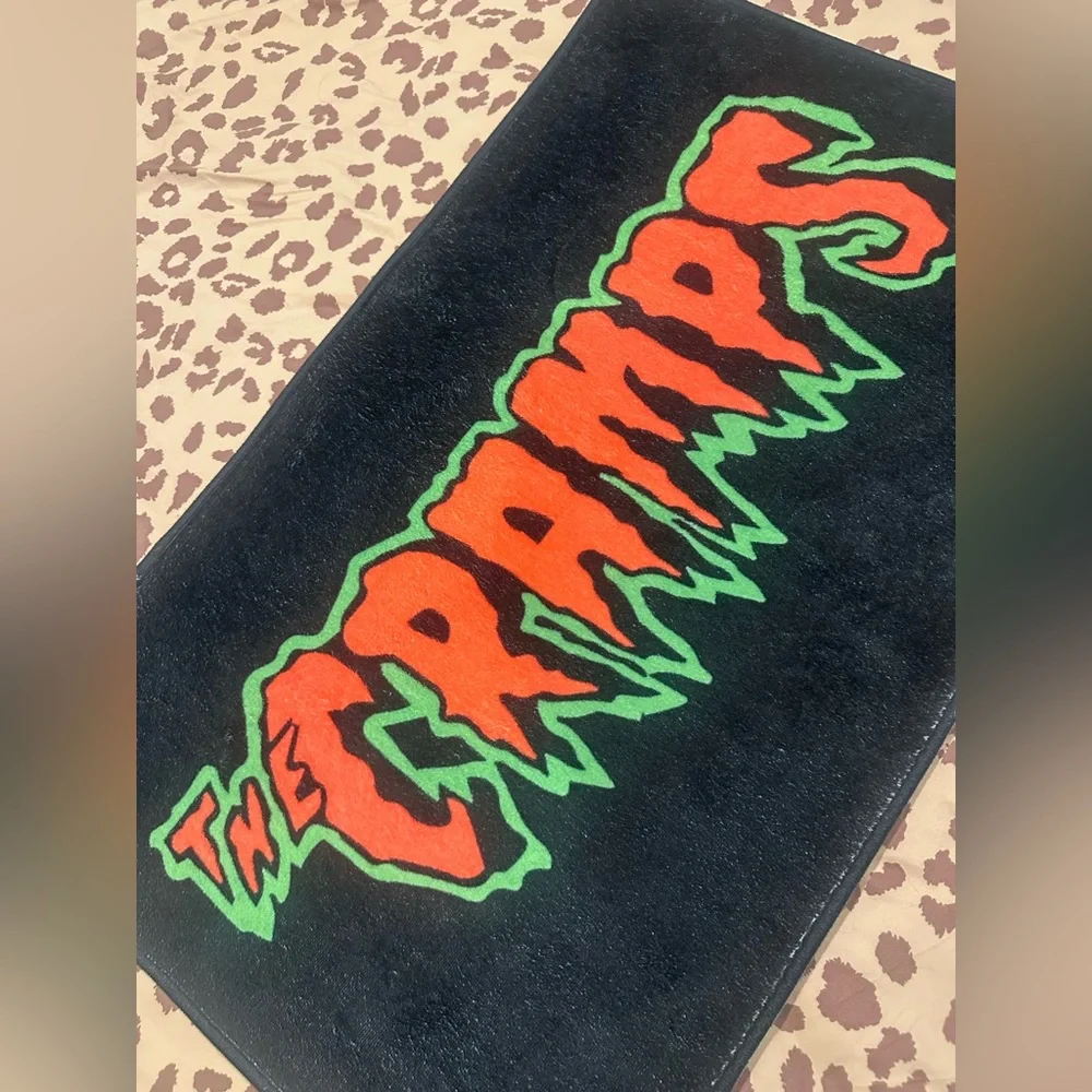 The Cramps Logo Black Mat with Orange & Green Graphic